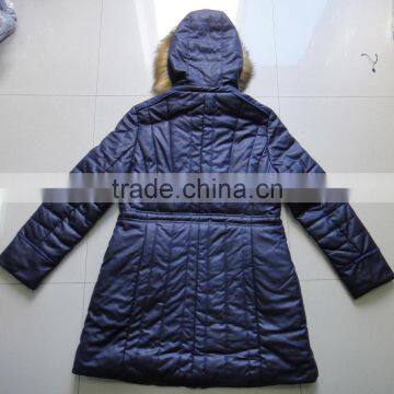 Women Fake Fur Hood Suede Winter Long Jacket photo-2