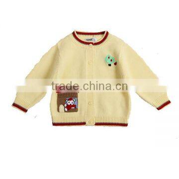 Dongguan manufactured kids thick wool knit sweater coat pattern