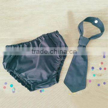 Loose Fit Pool Wear Hot Beach Boys Bloomer Boys Tie And Dark Gray Shorts