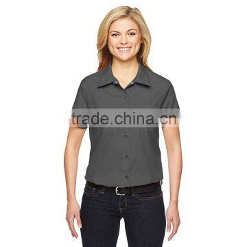 Women Office Working Clothes Short Sleeve Polo Shirt Ladies Work Uniform Style Made in China