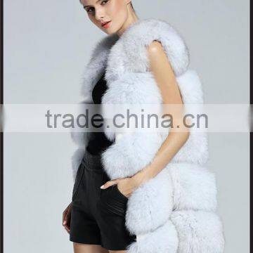 Real Fox Fur Vest Women 2016 New Fashion Genuine Fox Fur Coat Gilet Long Jacket Winter Russian Real Natural Fox Fur Waistcoat photo-2
