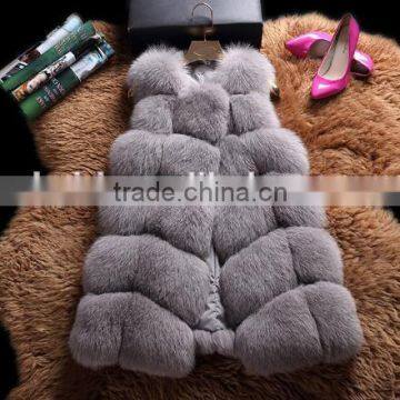 CN-R-19 Factory Fantastic Design Fox Fur Long Waistcoat Hot Style Real Animal Fox Fur Vest