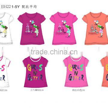 Wholesale Stocklot Girl t Shirt Branded Short Sleeve Chidren Top