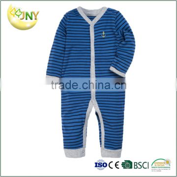 Wholesale 100% cotton long sleeve new style fashion cotton stripe newborn baby boy pyjama