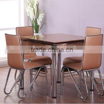 New Model Glass Top Dining Table Extendable / Extendable Dining Table With Glass LS-E80 photo-2
