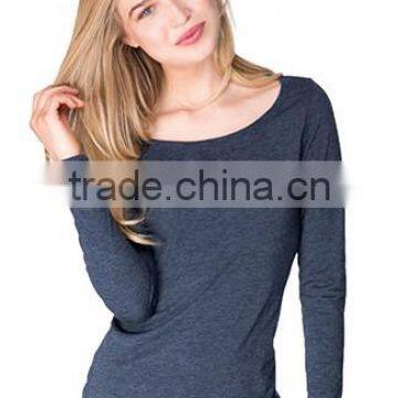Next Level Apparel Ladies' Tri-Blend Long Sleeve Scoop Tee - made from polyester, cotton and rayon jersey. Comes with your logo.