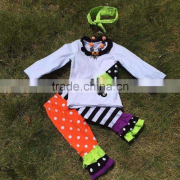 The Halloween kids girls The witch's shoes OUTFITS pant sets girls boutique clothes kids sets with matching accessory