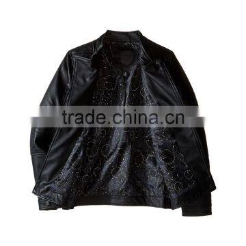 High Quality Customed Kids Black PU Leather Boys Toddler Leather Jacket photo-2