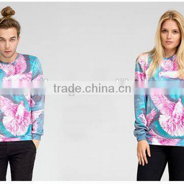 Custom Unisex 3D Pink Dove Sublimation Popular Casual Sweatshirt photo-3