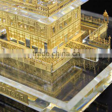 India 24K Gold Plated Crystal Golden Temple Model, Crystal Sikhism Souvenir Gift JC-TG 01 photo-5