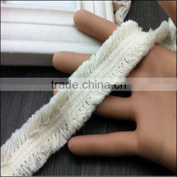 2.8 CM This White Cotton Bilateral Short Tassel Ribbon Lace photo-2