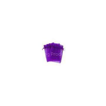 Jewelry Purple Organza Drawstring Bag Recyclable With Customized Logo