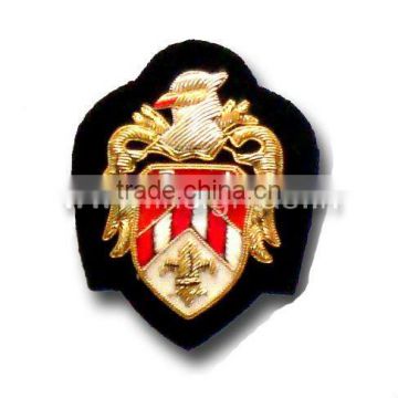 Embroidered bullion wire badges