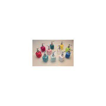 Colorful BPA Free Plastic With Steel Bathroom Sets Soap Pump Dispenser