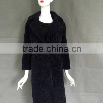 Factory wholesale price lady's new design long sheep fur coat