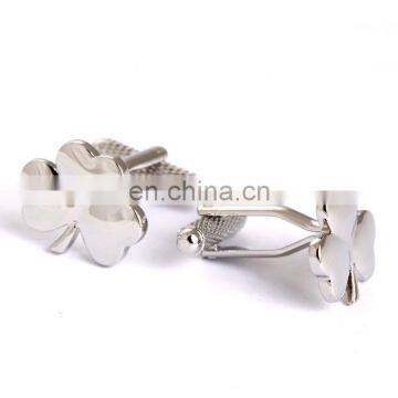 SHAMROCK CLOVER CUFFLINKS IN SILVER photo-2