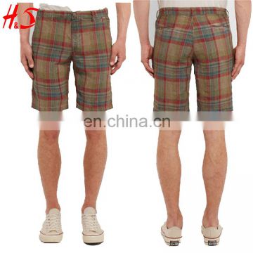 New Innovation Products Best Selling Casual Check Linen Shorts