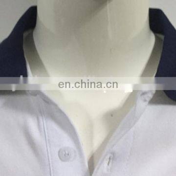 2017 Men's Dryfit White Polo T-shirt With Black Stripped Collar Work Uniform