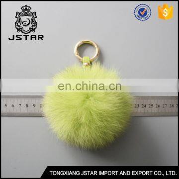 Genuine Fox Fur Pompoms Keychain / Key Ring Women Bag Pendant