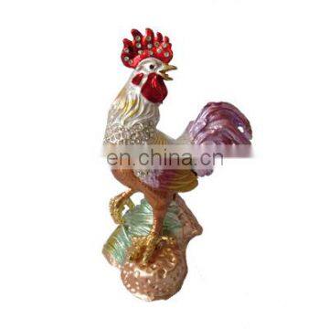 enamel rooster metal trinket box for promotioanl gifts