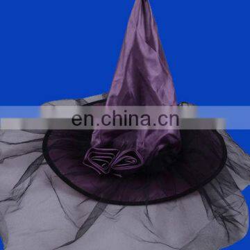 New products Purple Feather Adult Witch Hat