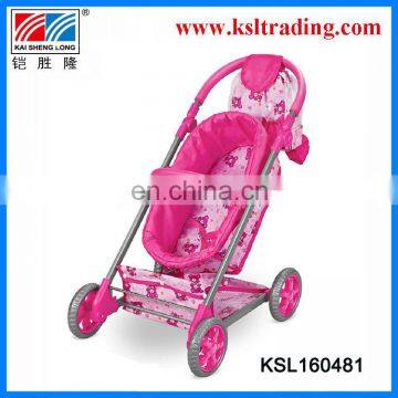 reversible handle baby pet stroller with shopping bag