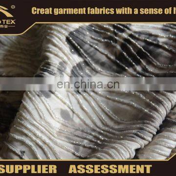 Shaoxing silver metallic printed knitting fabric for communion dress