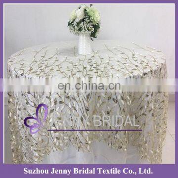 TC196A embroidery table cloth underlay table cloth sequin lace fabric