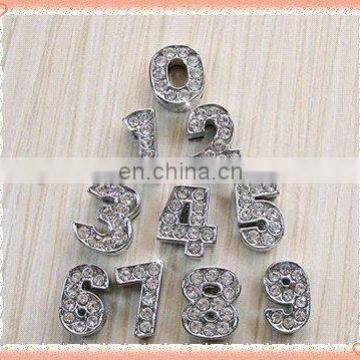 Rhinestone arabic number slide letters