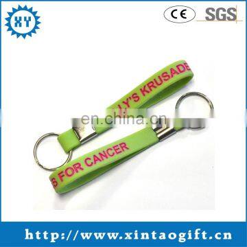 2014 hottest promotional rubber bracelet keychain