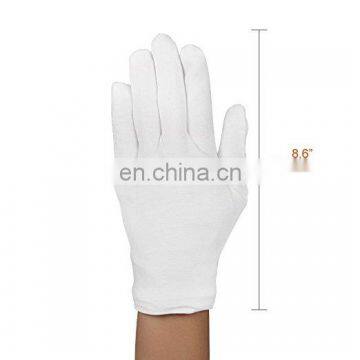 W0095 White Cotton Gloves 8.6" Large Size for Coin Jewelry Silver Inspection Etiquette Gloves Electronic Work photo-3