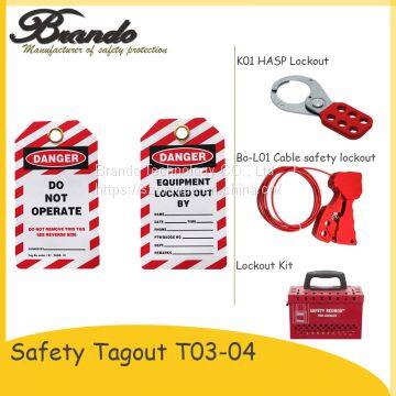 Safety Lockout Tagout PVC Padlock Label Safety Tag and Sign