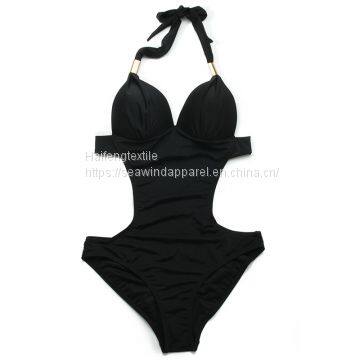 Sexy Girl Comfortable One Piece Hot Micro Plain Bikini Fashion Open Swimwear