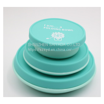 Silica gel folding bowl portable rice bowl travel bowl on business trip bowl instant noodles bowl for baby