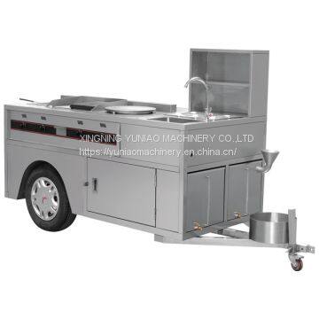 Multipurpose Commercial Stainless Steel Snack Food Cart Fast Food Truck photo-3