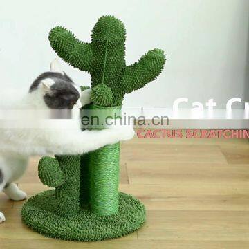 Hot Selling Good Quality Toweling Green Cactus Shape Pet Scratching tree,Cactus Shape Cat Tree