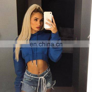 LAITE H2015 Autumn&winter Custom Women's Crop Top Hoodie 100% Cotton Crop Hoodie for Women photo-3