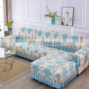 Wholesale Nice Price Top Quality Simple Design Lace Edge Quilted Process Non-slip Soft Comfortable Cheap Three Seats Sofa Covers