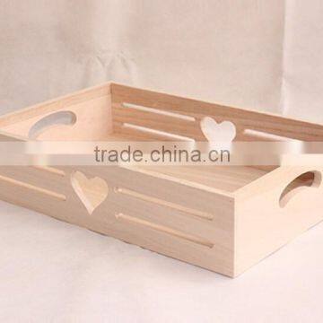 Custom heart design wooden slat crate unfinished gift crates