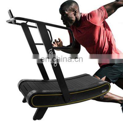 Manufacture self-powered Treadmill woodway treadmill curved manual Treadmill with resistance  bar for home and gym use