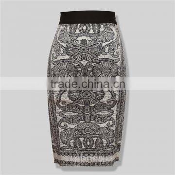 2016 hot selling elegant jacquard weave skirt bandage dress
