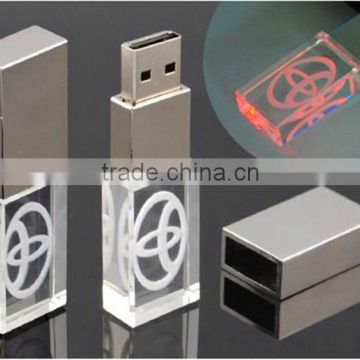 low price OEM Creative promotional gift laser logo crystal usb pendrive