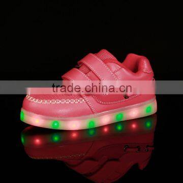 2016 Hot Sale Quality LED Falshing Night Sports Shoes Kids PU Upper Sports Shoes photo-4