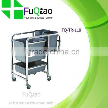 Stainless Steel Dish Collecting Cart with Brake on the Wheel