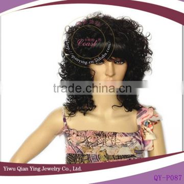 black afro curly synthetic lady star wigs for sale