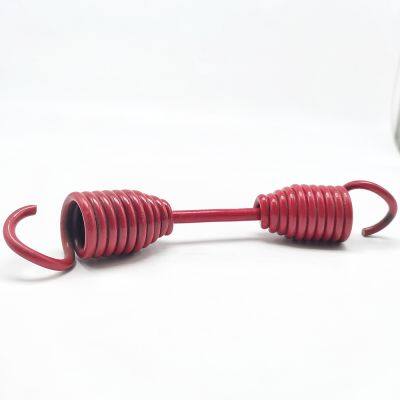 Spiral lengthened brake shoe return spring