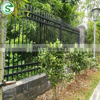 Morden decorative used wrought iron fence tops cheap tubular fencing