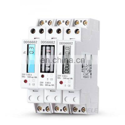 Single Phase Two Wire LCD Backlit Wattmeter Power Consumption Watt Energy Meter kWh 60A 32a 230V 50Hz Electric Din Rail Mount