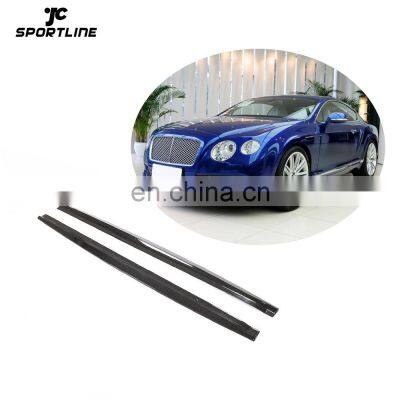 JCSportline Carbon Fiber Car Side Skirt Extensions for Bentley Continental 2-Door 2012-2016