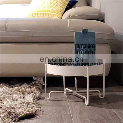 Multi-use Circular Metal Frame Table Coffee Tea Trolley Table End Table For Living Room Decorative